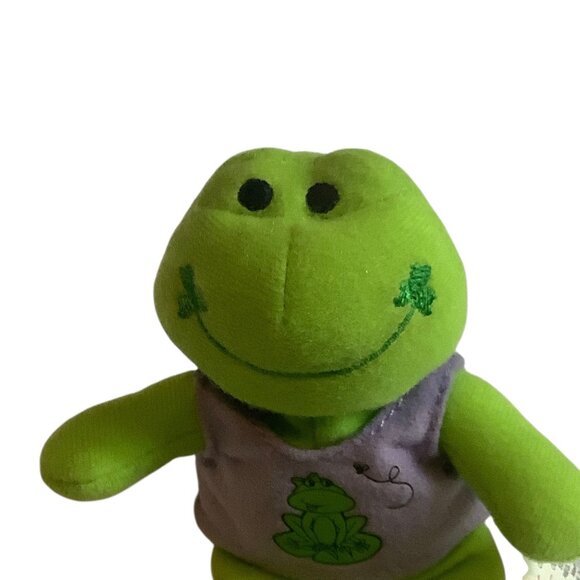 Build-A-Bear Happy Go Lucky Frog Plush Toy 3.5” Green McDonalds 2009 Shirt - Picture 2 of 7
